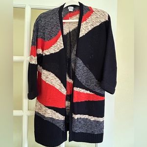 Chicos, size M (1) multi color cardigan sweater.